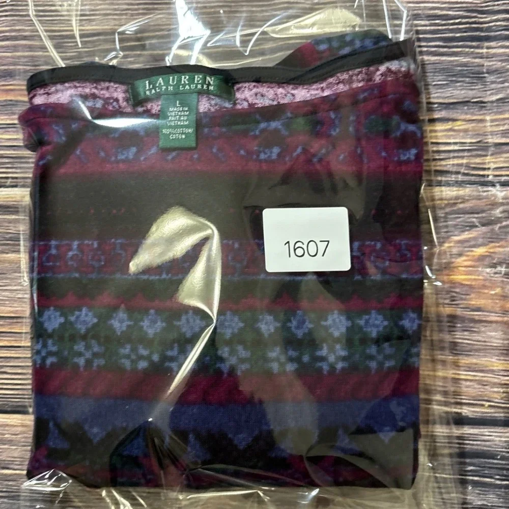Lauren Ralph Lauren Sweater Womens Large Multicolor Boat Neck Pullover Top